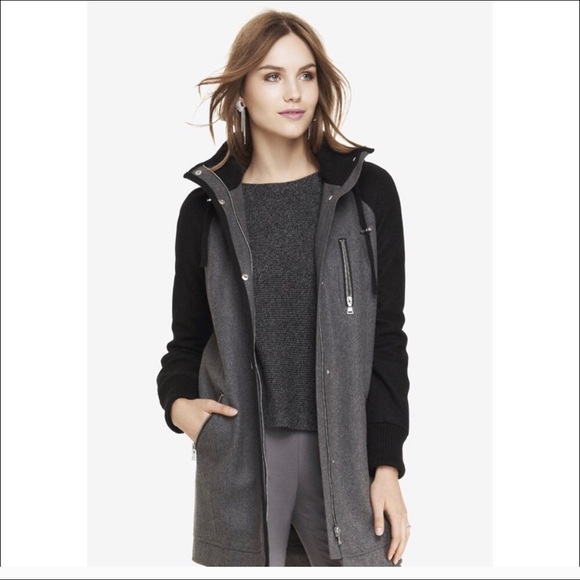 Express Wool Blend Stadium a Pat - Grey and Black - Picture 1 of 4